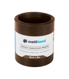 OBRZEŻE OGRODOWE PŁASKIE BRĄZ 15cm x 9m