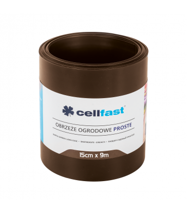 OBRZEŻE OGRODOWE PŁASKIE BRĄZ 15cm x 9m
