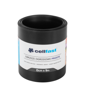 OBRZEŻE OGRODOWE PŁASKIE CZARNE 15cm x 9m