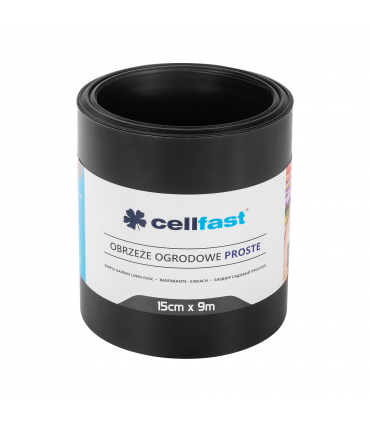 OBRZEŻE OGRODOWE PŁASKIE CZARNE 15cm x 9m