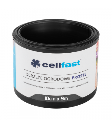 OBRZEŻE OGRODOWE PŁASKIE CZARNE 10cm x 9m