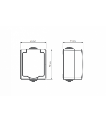 AQUALUX BIAŁY GNIAZDO NT 1X Z/U KLAP.IP54 16A 250V