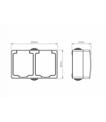 AQUALUX BIAŁY GNIAZDO NT 2X Z/U KLAP.IP54 16A 250V