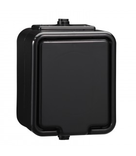 CEDAR CZARNY GNIAZDO NT 1X Z/U Z KLAPKĄ IP44