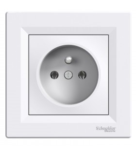 ASFORA BIAŁY GNIAZDO 1X Z/U 16A 250V