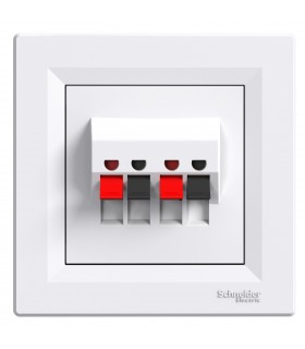 ASFORA BIAŁY GNIAZDO GŁOŚNIKOWE HI-FI 2X