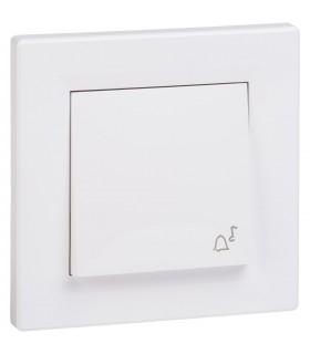 ASFORA BIAŁY PRZYCISK "DZWONEK" IP44 10AX 250V