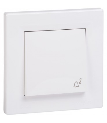 ASFORA BIAŁY PRZYCISK "DZWONEK" IP44 10AX 250V
