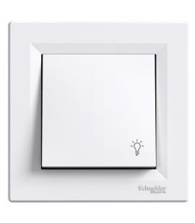 ASFORA BIAŁY PRZYCISK "ŚWIATŁO" 10AX 250V