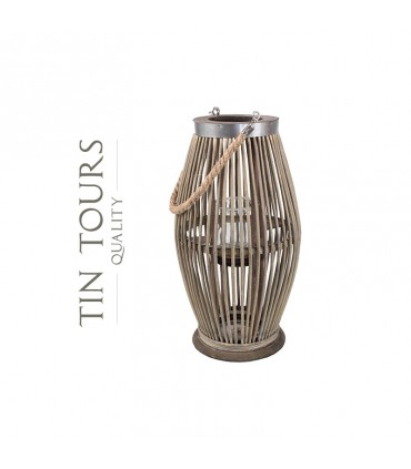 TT - LAMPION ZE SZNURKIEM SZARY HY8204F.SZ