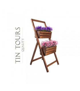 TT - KWIETNIK STOJAK PODWÓJNY BRĄZ 45x52x110h