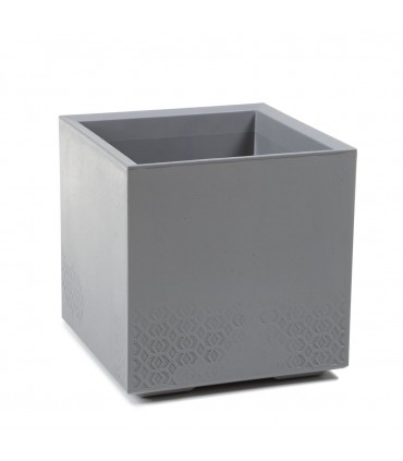 Kwietnik KARO 400x400x400 beton recycled - szary