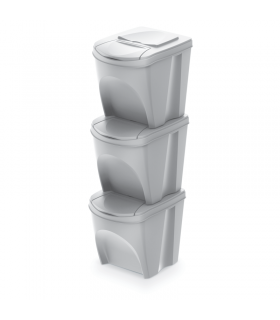PST - Kosz na śmieci SET3 25 - biały