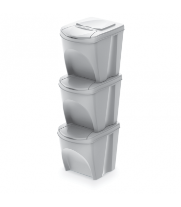 PST - Kosz na śmieci SET3 25 - biały