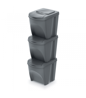 PST - Kosz na śmieci SET3 25 - kamienny szary