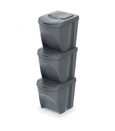 PST - Kosz na śmieci SET3 25 - kamienny szary