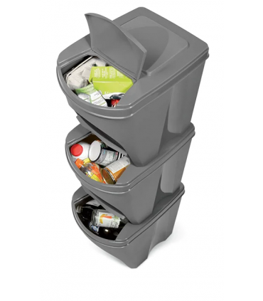 PST - Kosz na śmieci SET3 25 - kamienny szary