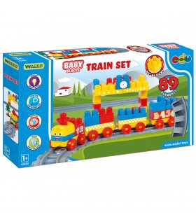 W BABY BLOCKS KLOCKI 89el. KOLEJKA 3,35m