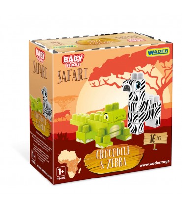 W BABY BLOCKS KLOCKI SAFARI KROKODYL i ZEBRA