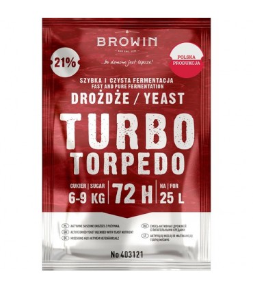BIN DROŻDŻE GORZEL. TURBO TORPEDO 72h, 21%, 120g