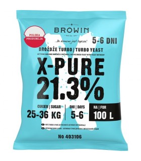 BIN DROŻDŻE TURBO X-PURE 21,3%, 5-6dni, 100L, 360g