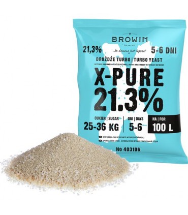 BIN DROŻDŻE TURBO X-PURE 21,3%, 5-6dni, 100L, 360g