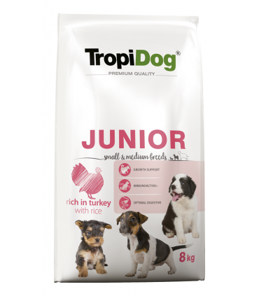 TROPIDOG PREMIUM JUNIOR S&M TURKEY&RICE 8kg