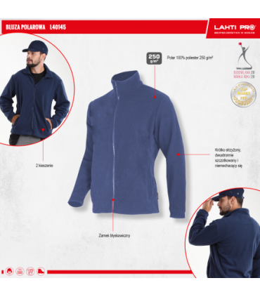 LAHTI BLUZA POLAR. GRANATOWA 250g/m2 "L"