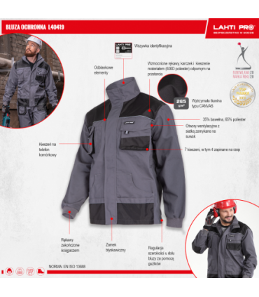 LAHTI BLUZA SZARO-CZARNA L (52), CE
