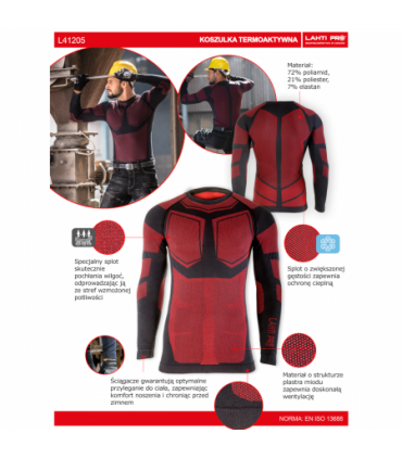 LAHTI KOSZULKA TERMOAKTYWNA CZAR-CZERW L/XL