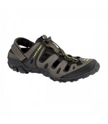 LAHTI SANDAŁY PU/DZIANINA KHAKI-CZAR-ZIEL. "40"