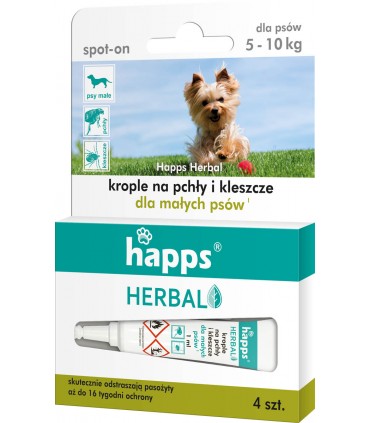 BROS HAPPS - HERBAL KROPLE DLA M.PSÓW DO 10kg 4ml