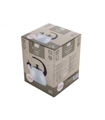 CZAJNIK EMALIOWANY GŁADKI APERTO 2,2L BIAŁY