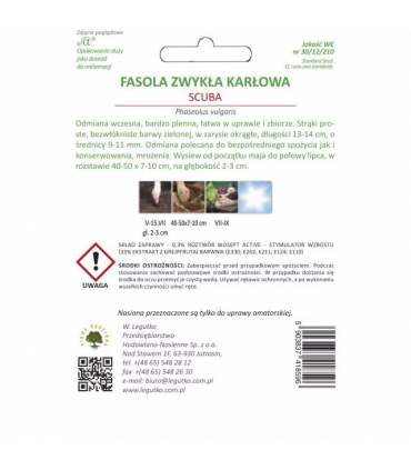 LWZ FASOLA KARŁOWA ZIELONA SCUBA zapr. 30G /2/