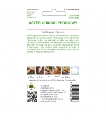 L - ASTER CHIŃSKI PEONIOWY ŻÓŁTY 1g /1/