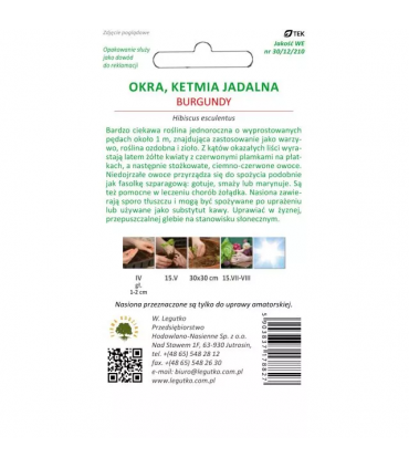 LW - OKRA KETMIA JADALNA BURGUNDY 2g /3/