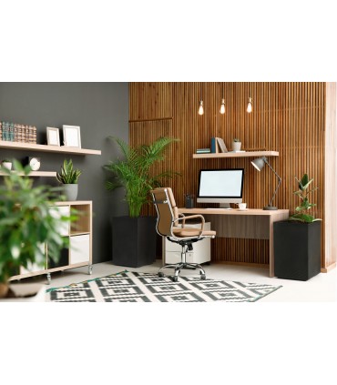 Kwietnik KARO 400x400x600 beton recycled - czarny