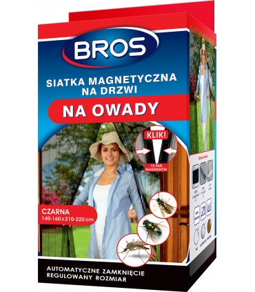 BROS M - SIATKA Z MAGNESEM 160x220cm CZARNA