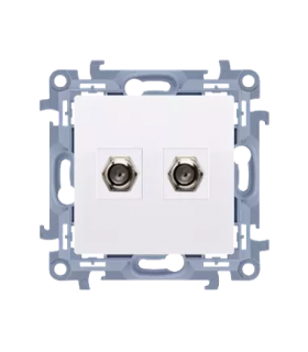 SIMON 10 MODUŁ BIAŁY GNIAZDO 2X TV TYP F