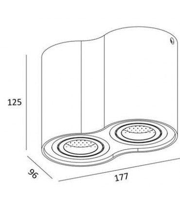 LAMPA SUF. DOWNLIGHT RONDOO SL 2 50407-BK CZARNY