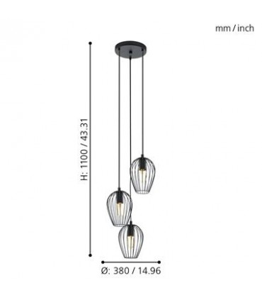 NEWTOWN 49479 LAMPA WISZĄCA OPRAWA DRUC. ZWIS