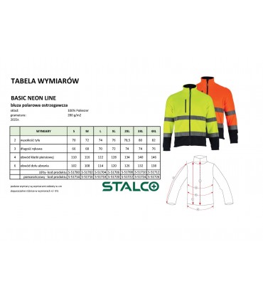 BLUZA POLAR OSTRZEG. BASIC NEON LINE ŻÓŁTY XL