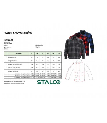 KOSZULA FLANELOWA SQUARE GRAFITOWY "L" S-51154