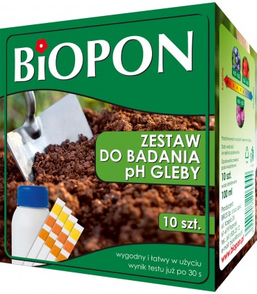 BOPON ZESTAW DO BADANIA PH GLEBY 10szt.+100ml
