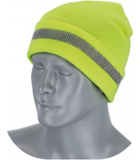 CZAPKA ODBLASKOWA FLUO żółty 54-62 ONE SIZE