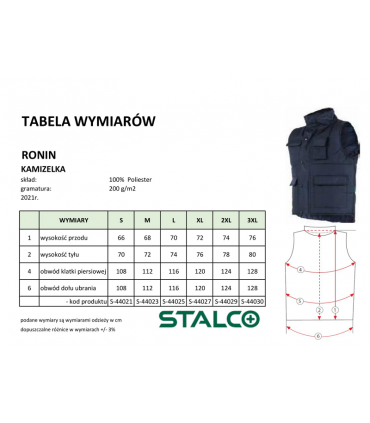 KAMIZELKA OCIEPLANA MĘSKA RONIN granat S