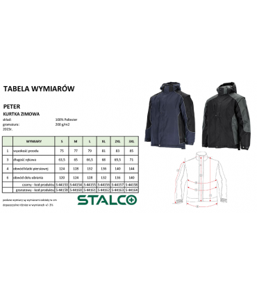 KURTKA OCIEPLANA MĘSKA PETER grafit 2XL