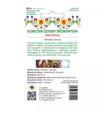 L - KWIATY POLSKIE SŁONECZNIK ASTRA BROWN 1g /2/