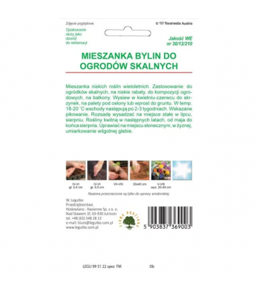 L - MIESZANKA BYLIN DO OGRODÓW SKLANYCH 1g /2/