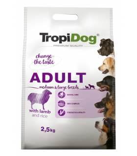 TROPIDOG PREMIUM ADULT M&L LAMB&RICE 2,5kg